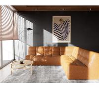 Lisa Design - Alya - canapé modulable d'angle réversible 5 Places en Simili, Cognac