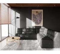 Lisa Design - Alya - canapé modulable d'angle réversible 5 Places en Simili, Noir
