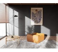 Lisa Design - Alya - Pouf en Simili, Cognac