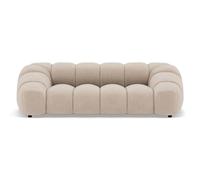 Lisa Design - Ava - canapé 3 Places en Velours texturé, Beige