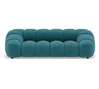 Lisa Design - Ava - canapé 3 Places en Velours texturé, Bleu