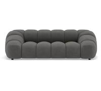 Lisa Design - Ava - canapé 3 Places en Velours texturé, Gris