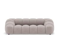 Lisa Design - Ava - canapé 3 Places en Velours texturé, Gris Clair