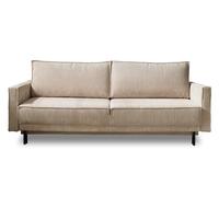 Lisa Design Best Mobilier - Canapé Convertible Charlie en Velours Côtelé - Canapé Lit - Sofa Beige 3 Places - Salon