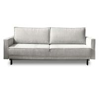 Lisa Design Best Mobilier - Canapé Convertible Charlie en Velours Côtelé - Canapé Lit - Sofa Gris Clair 3 Places - Salon