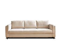 Lisa Design Canapé convertible Brooke en velours 3 places Beige