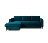 Lisa Design Brooke - canapé d'angle Gauche - Convertible avec Coffre - 4 Places - en Velours