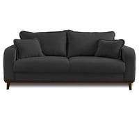 Lisa Design - Canapé Albane en Velours Côtelé - Sofa Gris Foncé 3 Places - Salon