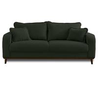 Lisa Design - Canapé Albane en Velours Côtelé - Sofa Vert 3 Places - Salon