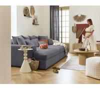 Lisa Design - Canapé Collins en Velours Côtelé - Sofa Gris 4 Places - Salon