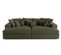 Lisa Design - Canapé Collins en Velours Côtelé - Sofa Vert 4 Places - Salon