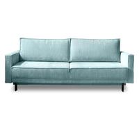 Lisa Design - Canapé Convertible avec Coffre Charlie en Velours Côtelé - Canapé Lit - Sofa Bleu 3 Places - Salon