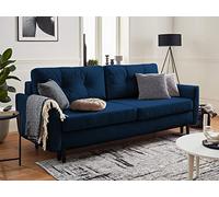 Lisa Design - Canapé Convertible Nils en Velours - Canapé Lit - Sofa Bleu Nuit 3 Places - Salon Scandinave