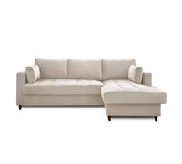 Anna - canapé d'angle convertible - avec coffre - 4 places - style contemporain - droit - Beige Beige G