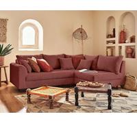 Lisa Design - Canapé d'angle Droit - Rune en Velours Côtelé - Sofa Terracotta 4 Places - Salon