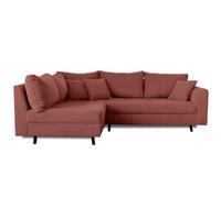 Lisa Design - Canapé d'angle Gauche - Rune en Velours Côtelé - Sofa Terracotta 4 Places - Salon