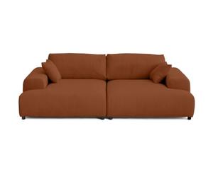Lisa Design - Canapé Double Méridienne Garance en Velours Côtelé - Sofa Terracotta 3 Places - Salon