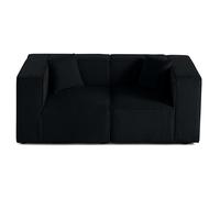 Lisa Design - Canapé Modulable Arty en Velours Côtelé - Sofa Noir 2 Places - Salon