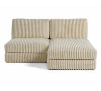 Lisa Design - Canapé Modulable d'angle Jasper en Velours Côtelé - Sofa Beige 3 Places - Salon