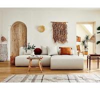 Lisa Design - Canapé Modulable d'angle Réversible Onyx en Tissu - Sofa Beige 4 Places - Salon