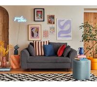 Lisa Design - Canapé Rune en Velours Côtelé - Sofa Gris Foncé 2 Places - Salon