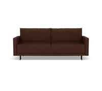 Lisa Design - Charlie - Canapé Droit 3 Places Convertible avec Coffre en Simili, Marron