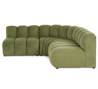 Lisa Design - Debbie - canapé modulable d'angle réversible 4 Places en Tissu texturé, Vert