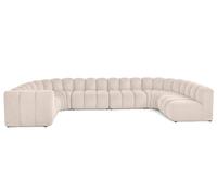 Lisa Design Debbie - canapé modulable panoramique d'angle Droit 7 Places en Tissu texturé