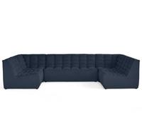 Lisa Design Ellie - canapé modulable panoramique 7 Places en Velours texturé