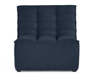 Lisa Design - Ellie - Fauteuil en Velours texturé, Bleu Marine