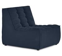 Lisa Design - Ellie - Fauteuil sans accoudoir en Velours texturé, Bleu Marine
