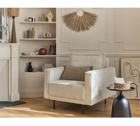 Lisa Design - Fauteuil Charlie en Velours Côtelé Beige - Salon