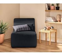 Lisa Design - Fauteuil Onyx en Velours Côtelé Noir - Salon