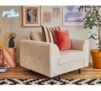 Lisa Design - Fauteuil Rune en Velours Côtelé Beige - Salon