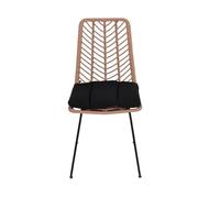 Lisa Design Forenza - Lot de 4 chaises - Effet rotin - Coloris Bois et Noir