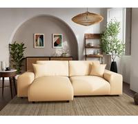 Garance - canapé d'angle réversible 4 places en simili - Beige