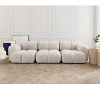 Grace - canapé modulable 3 places en velours texturé - Beige