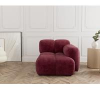 Lisa Design - Grace - Module d'assise Droit en Velours texturé, Prune