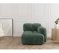 Lisa Design - Grace - Module d'assise Droit en Velours texturé, Vert