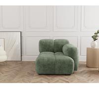 Lisa Design - Grace - Module d'assise Droit en Velours texturé, Vert Sauge