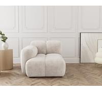 Lisa Design - Grace - Module d'assise Gauche en Velours texturé, Beige