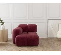Lisa Design - Grace - Module d'assise Gauche en Velours texturé, Prune