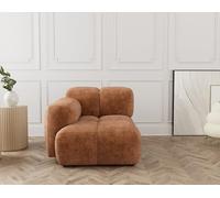 Lisa Design - Grace - Module d'assise Gauche en Velours texturé, Rouille