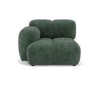 Lisa Design - Grace - Module d'assise Gauche en Velours texturé, Vert