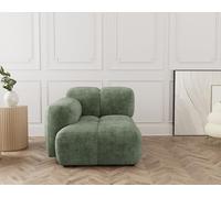 Lisa Design - Grace - Module d'assise Gauche en Velours texturé, Vert Sauge