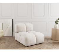 Lisa Design - Grace - Module d'assise sans accoudoir en Velours texturé, Beige