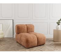 Lisa Design - Grace - Module d'assise sans accoudoir en Velours texturé, Rouille