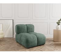 Lisa Design - Grace - Module d'assise sans accoudoir en Velours texturé, Vert