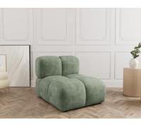Lisa Design - Grace - Module d'assise sans accoudoir en Velours texturé, Vert Sauge