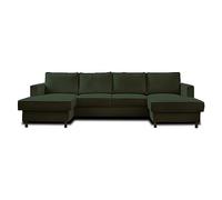 Lisa Design Jake - canapé panoramique en U - 7 Places - Convertible avec Coffre - en Velours côtelé